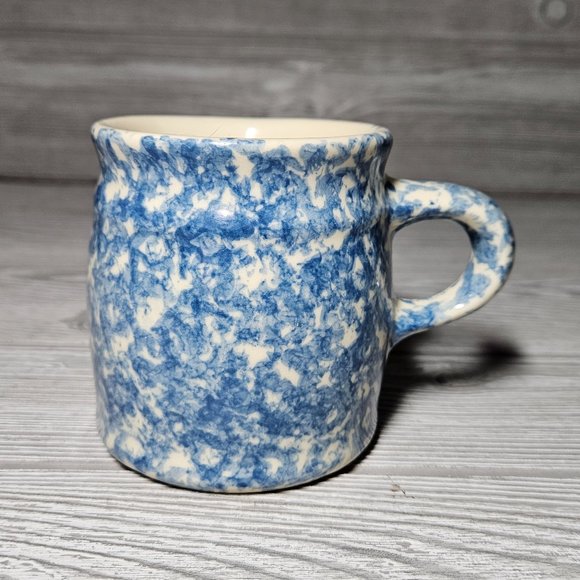 Other - Vintage Roseville Friendship Pottery Blue Spongeware Coffee Cup Mug Used